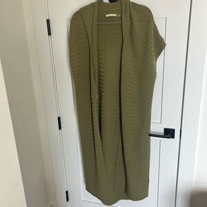 Alice + Olivia Olive Green Wool Duster Cardigan
